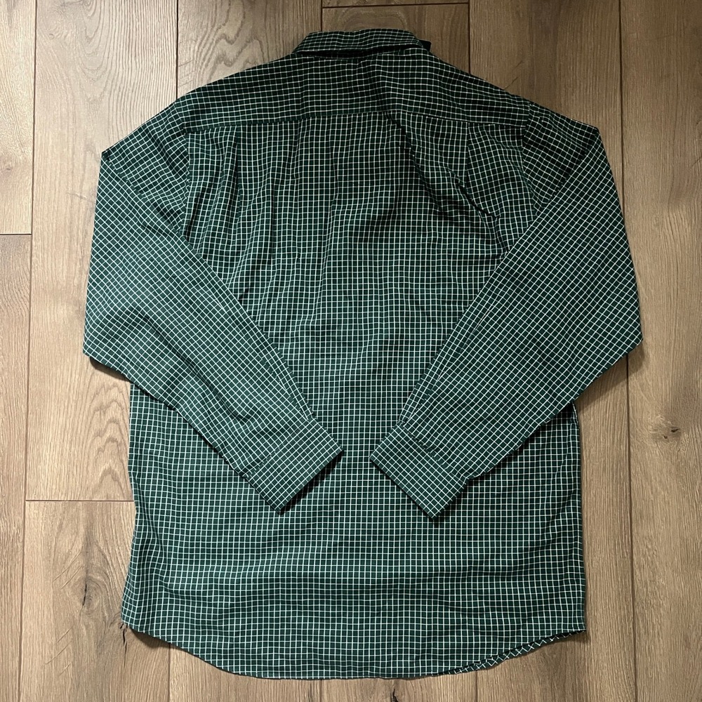 LL Bean NWT Mens Kennebunk Sport Shirt Pine Green Check Wrinkle Free Cotton Med